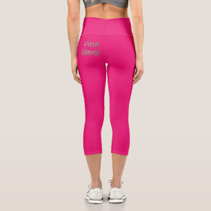 Rosa Stahl Wort fuchsia Caprihose Capri Leggings