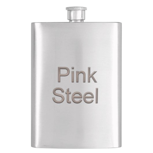 rosa Stahlflasche Flachmann (Vorderseite)