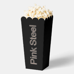 Rosa Stahlwortmarken, senkrechte schwarze Popcornb Geschenkschachtel