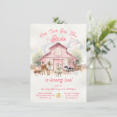 Rosa Stalltiere Geburtstagsparty Einladung (Stehend Vorderseite)