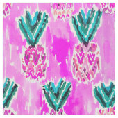 Rosa Stammes- Aquarell-Ananas-Muster Stoff (Nahaufnahme)