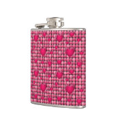 Rosa Stapel mit Herzen Flachmann (Links)