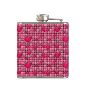 Rosa Stapel mit Herzen Flachmann (Rückseite)