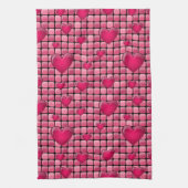 Rosa Stapel mit Herzen Handtuch (Vertikal)