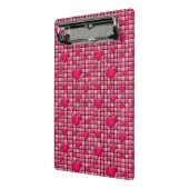 Rosa Stapel mit Herzen Mini Klemmbrett (Gewinkelt2)