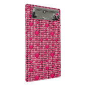 Rosa Stapel mit Herzen Mini Klemmbrett (Schrägansicht)