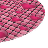 Rosa Stapel mit Herzen Schneidebrett (Ecke)