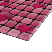 Rosa Stapel mit Herzen Schneidebrett (Ecke)