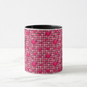 Rosa Stapel mit Herzen Tasse (Zentrum)