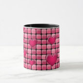 Rosa Stapel mit Herzen Tasse (Zentrum)