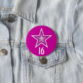 Rosa Star '16' Knopf rosa Button (Beispiel)
