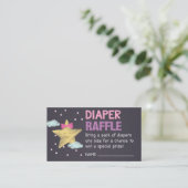 Rosa Star Chalkboard Diaper Raffel Ticket Begleitkarte (Stehend Vorderseite)