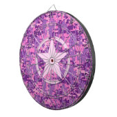 Rosa-Star-Deko im Stil digitaler Camouflage Dartscheibe (Vorderseite rechts)