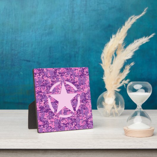 Rosa-Star-Deko im Stil digitaler Camouflage Fotoplatte (InSitu)