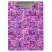 Rosa-Star-Deko im Stil digitaler Camouflage Klemmbrett (Vorderseite)