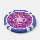Rosa-Star-Deko im Stil digitaler Camouflage Pokerchips (Einzeln)