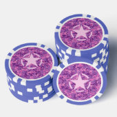 Rosa-Star-Deko im Stil digitaler Camouflage Pokerchips (Stapel)