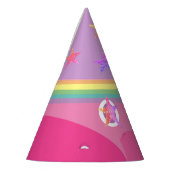 Rosa Star Eyes Rainbow Party Hat Partyhütchen (Links)