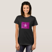 Rosa-Star-Frauenschwarz-T - Shirt (Vorne ganz)