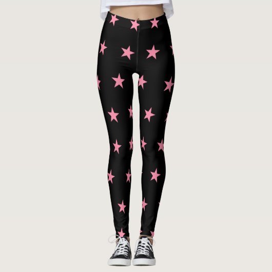 Rosa Star Leggings (Vorderseite)
