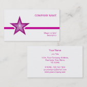 Rosa Star-rosa-Linien-Visitenkartenvorlage weiß Visitenkarte (Vorne/Hinten)