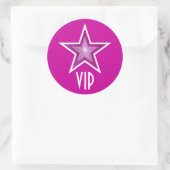 Rosa Star VIP Rundaufkleber pink Runder Aufkleber (Tasche)