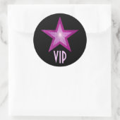 Rosa Star VIP Rundaufkleber schwarz Runder Aufkleber (Tasche)