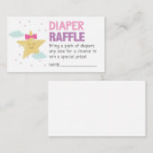 Rosa-Star-Windeln-Raffelkarte Begleitkarte (Vorne/Hinten)