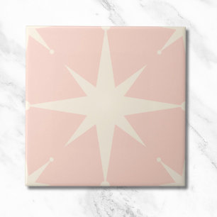 rosa Starburst Mid Century Modern Vintage Fliese