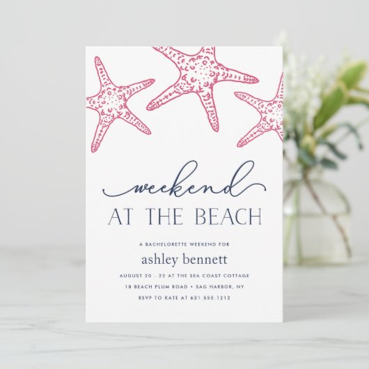 Rosa Starfish | Wochenende bei der Einladung zum S (Stehend Vorderseite)