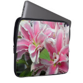 Rosa Stargazer Lilie Blume Laptop-Hülle Laptopschutzhülle (Vorne Rechts)