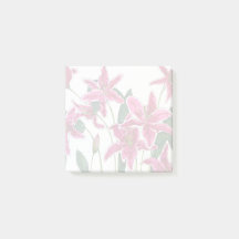 Rosa Stargazer-Lilien-Blumenmuster-Haftnotizen