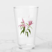 Rosa Stargazer Lily Botanische Kunst Glas