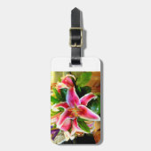 rosa Stargazerlilien-Gepäckanhänger Gepäckanhänger (Vorderseite vertikal)