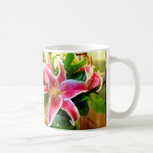 rosa Stargazerlilien-Kaffee-Tasse Kaffeetasse