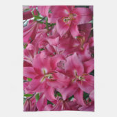 Rosa Stargazerlilien Küchentuch (Vertikal)