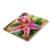 rosa Stargazerlilienfliese Fliese (Seite)