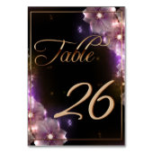 Rosa Starlight Blume/Goldtrimmung Tischnummer (Rückseite)