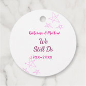 Rosa Stars Jubiläum der Erneuerung Moderne Geschenkanhänger (Rückseite)