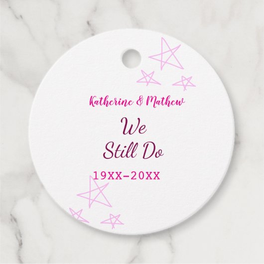 Rosa Stars Jubiläum der Erneuerung Moderne Geschenkanhänger (Vorderseite)