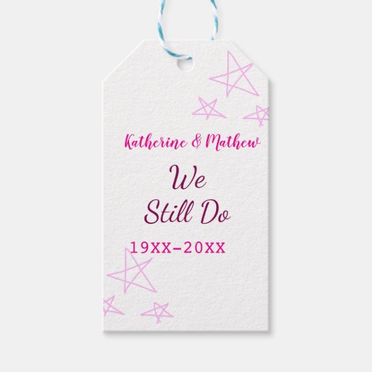 Rosa Stars Jubiläum der Erneuerung Moderne Geschenkanhänger (Vorderseite)