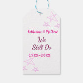 Rosa Stars Jubiläum der Erneuerung Moderne Geschenkanhänger (Rückseite)