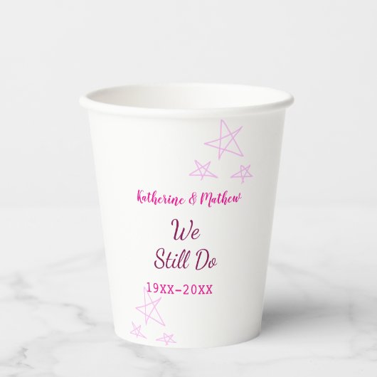Rosa Stars Jubiläum der Erneuerung Moderne Pappbecher (Vorderseite)