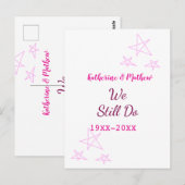 Rosa Stars Jubiläum der Erneuerung Moderne Postkarte (Vorne/Hinten)