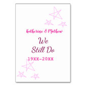 Rosa Stars Jubiläum der Erneuerung Moderne Tischnummer (Rückseite)