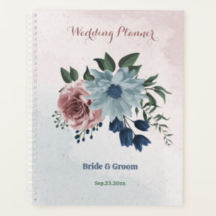 rosa staubblau marineblau floral grün Hochzeit Planer
