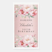 Rosa staubige Rose florieren elegant Geburtstag Serviette (Vorderseite)