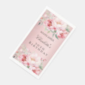Rosa staubige Rose florieren elegant Geburtstag Serviette (Ecke)