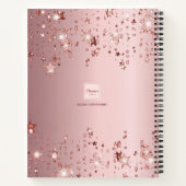 Rosa staubige Rose-Monogramm-Initialen funkeln Ste Notizblock (Rückseite)