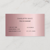 Rosa staubige Rose-Monogramm-Initialen minimalisti Visitenkarte (Rückseite)